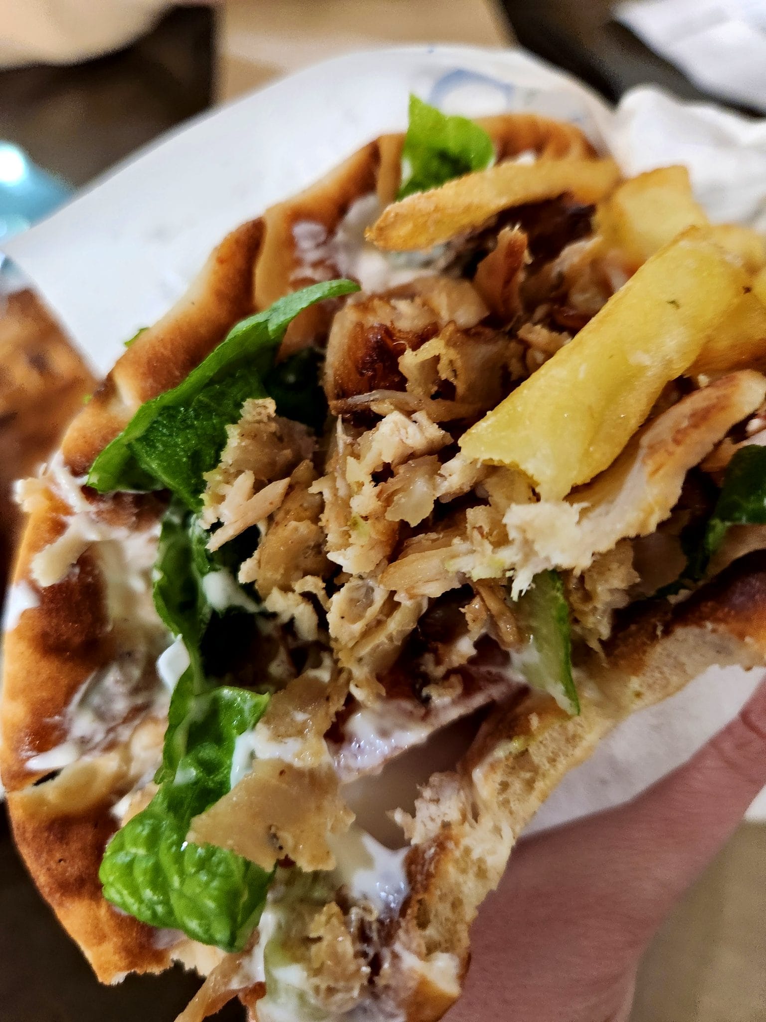 Gyros pita after the long drive