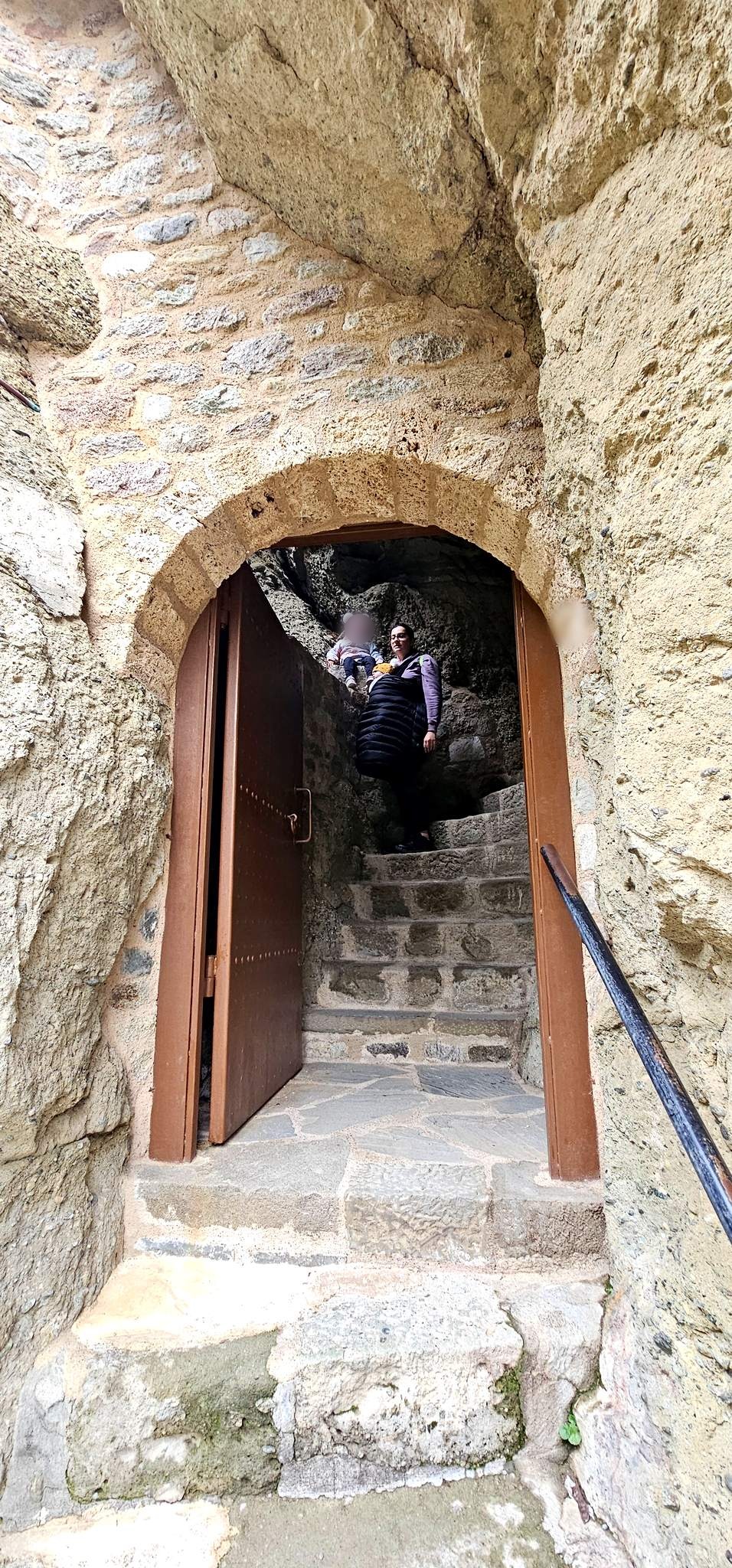 Rock-cut doorway and steps