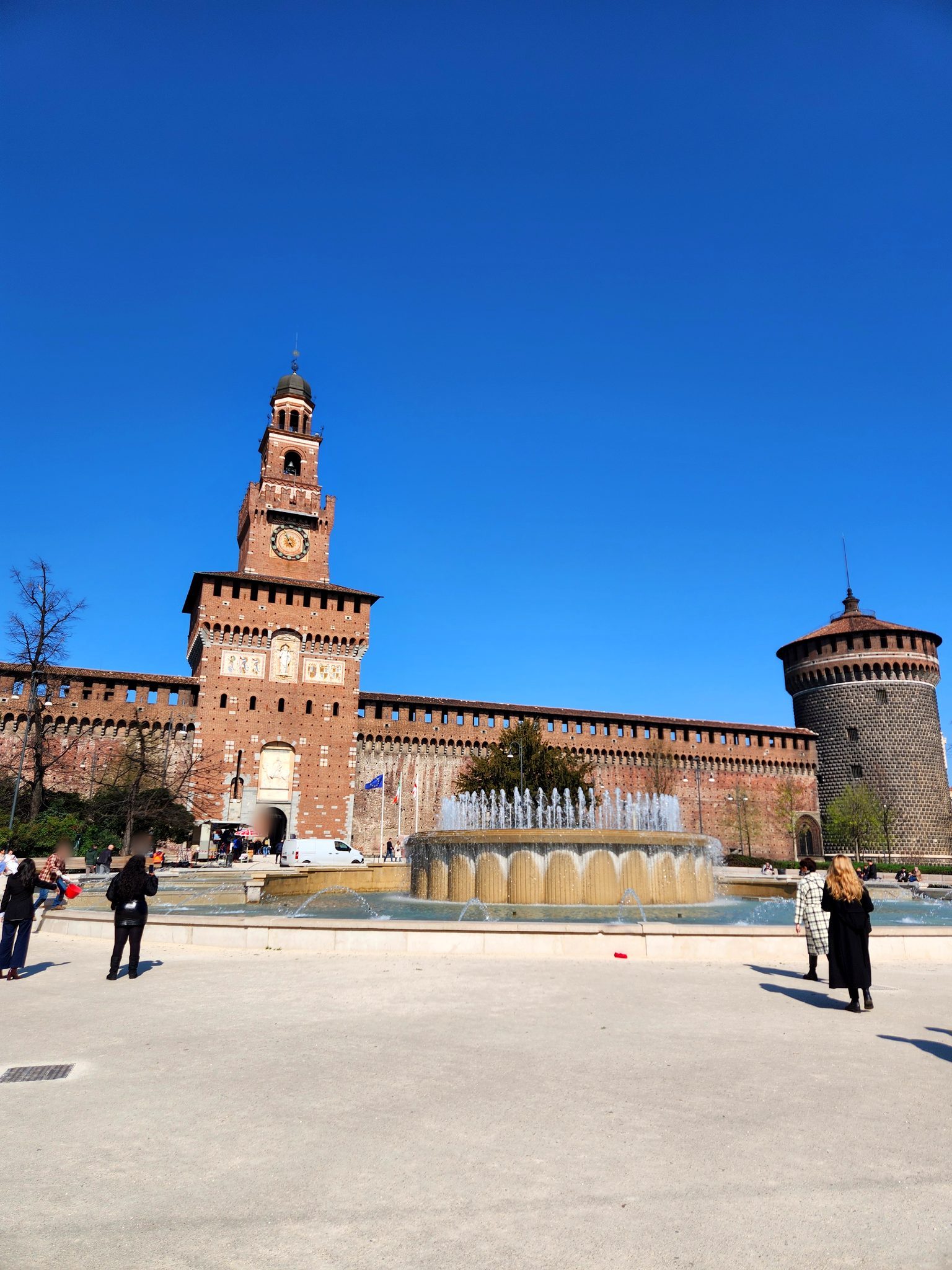 Castello Sforzesco under blue skies