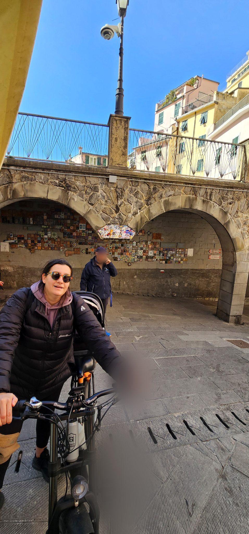 Bikes in a piazza in Riomaggiore